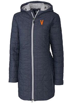 Cutter and Buck Virginia Cavaliers Womens Grey Rainier Primaloft Long Filled Jacket