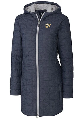 Cutter and Buck West Virginia Mountaineers Womens Grey Rainier Primaloft Long Filled Jacket