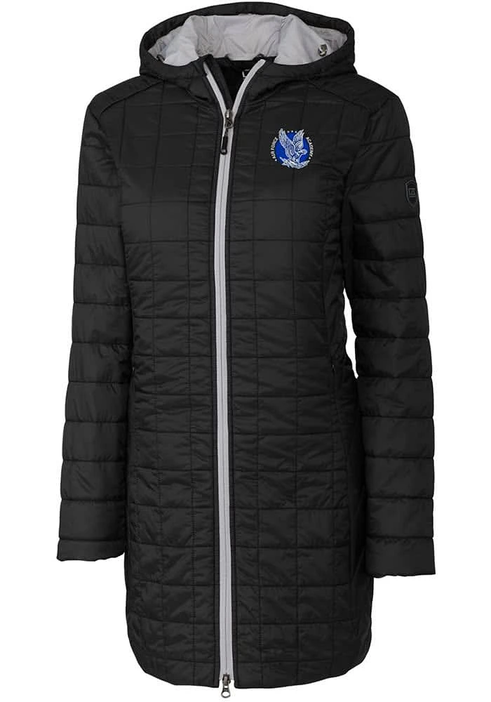 Cutter and Buck Air Force Falcons Womens Black Rainier Primaloft Long Filled Jacket