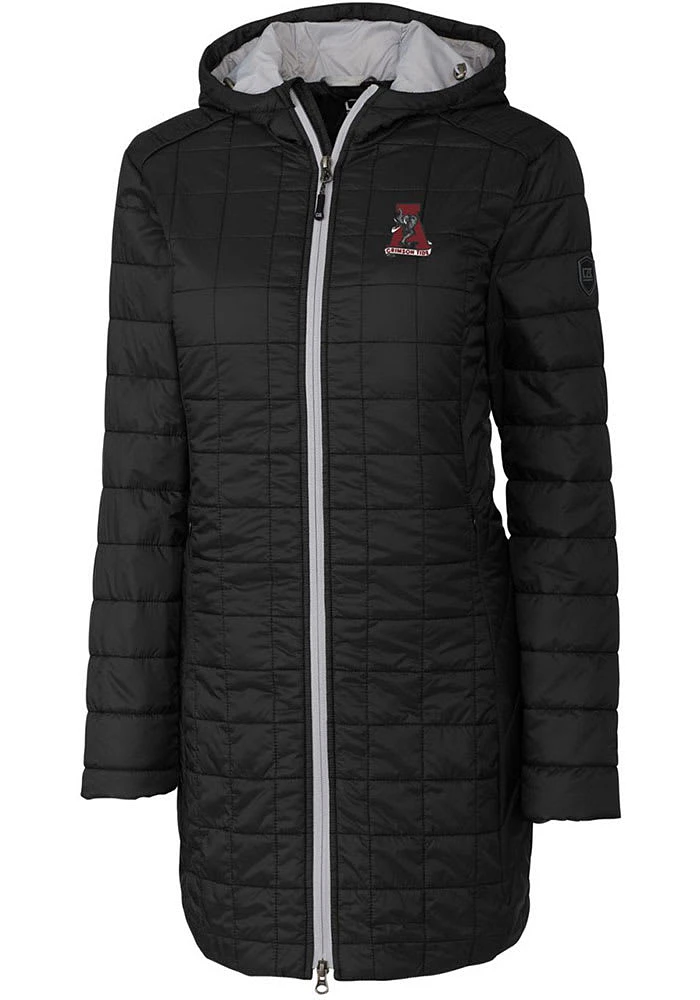 Cutter and Buck Alabama Crimson Tide Womens Black Rainier Primaloft Long Filled Jacket