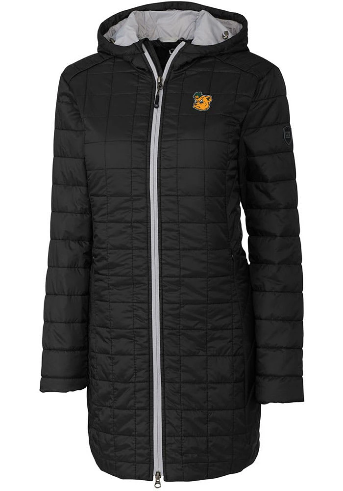Cutter and Buck Baylor Bears Womens Black Rainier Primaloft Long Filled Jacket