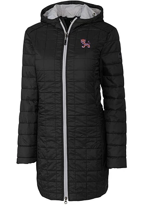 Cutter and Buck Clemson Tigers Womens Black Rainier Primaloft Long Filled Jacket
