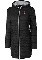 Cutter and Buck Clemson Tigers Womens Black Rainier Primaloft Long Filled Jacket