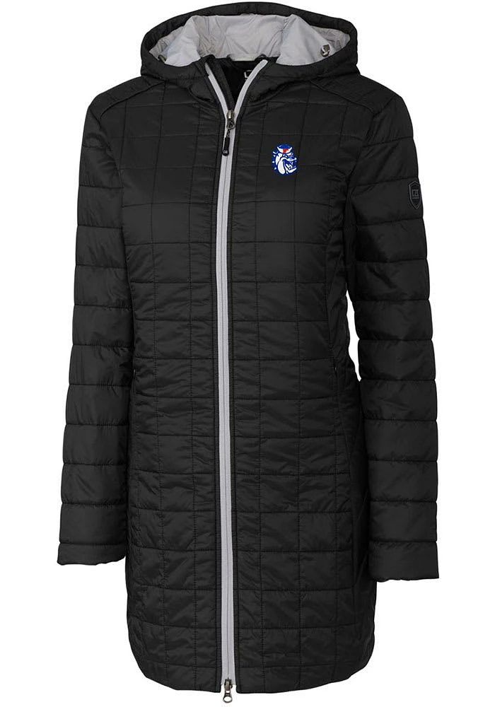 Cutter and Buck Fresno State Bulldogs Womens Black Rainier Primaloft Long Filled Jacket