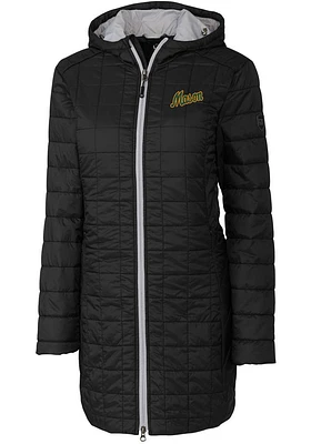 Cutter and Buck George Mason University Womens Black Rainier Primaloft Long Filled Jacket