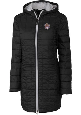Cutter and Buck LSU Tigers Womens Black Rainier Primaloft Long Filled Jacket
