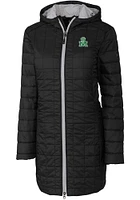 Cutter and Buck Marshall Thundering Herd Womens Black Vault Rainier Primaloft Long Filled Jacket