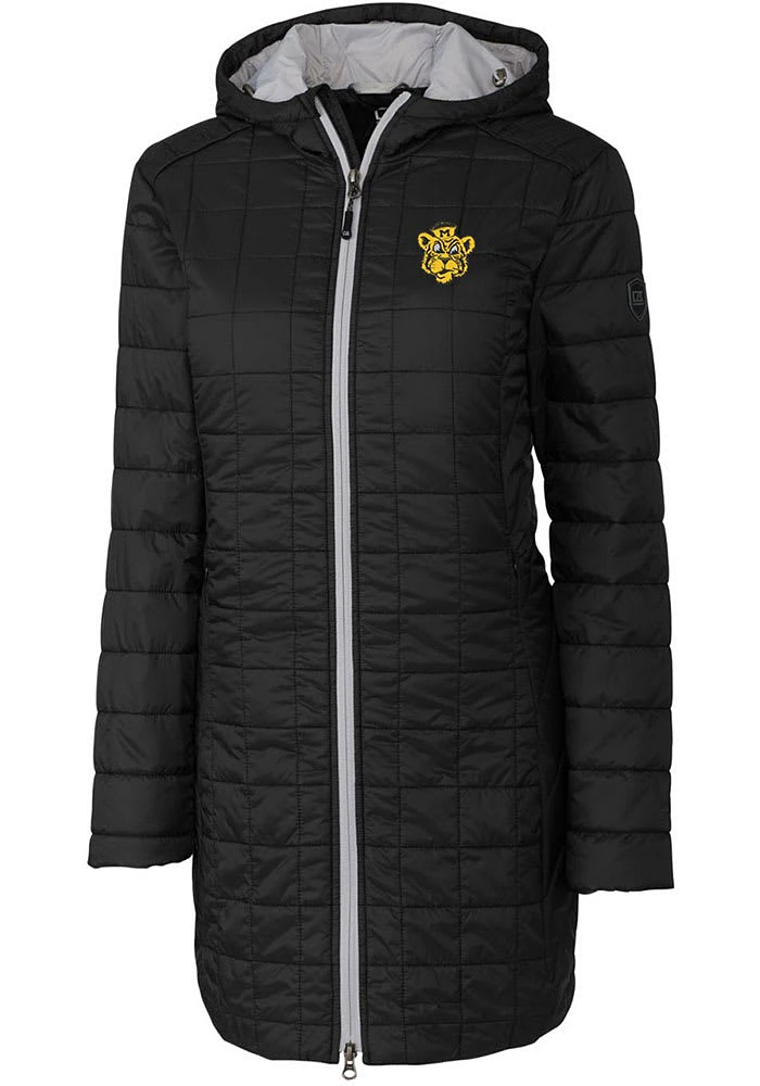 Cutter and Buck Missouri Tigers Womens Black Rainier Primaloft Long Filled Jacket