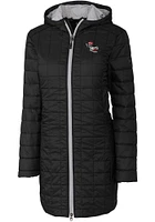 Cutter and Buck NC State Wolfpack Womens Black Rainier Primaloft Long Filled Jacket