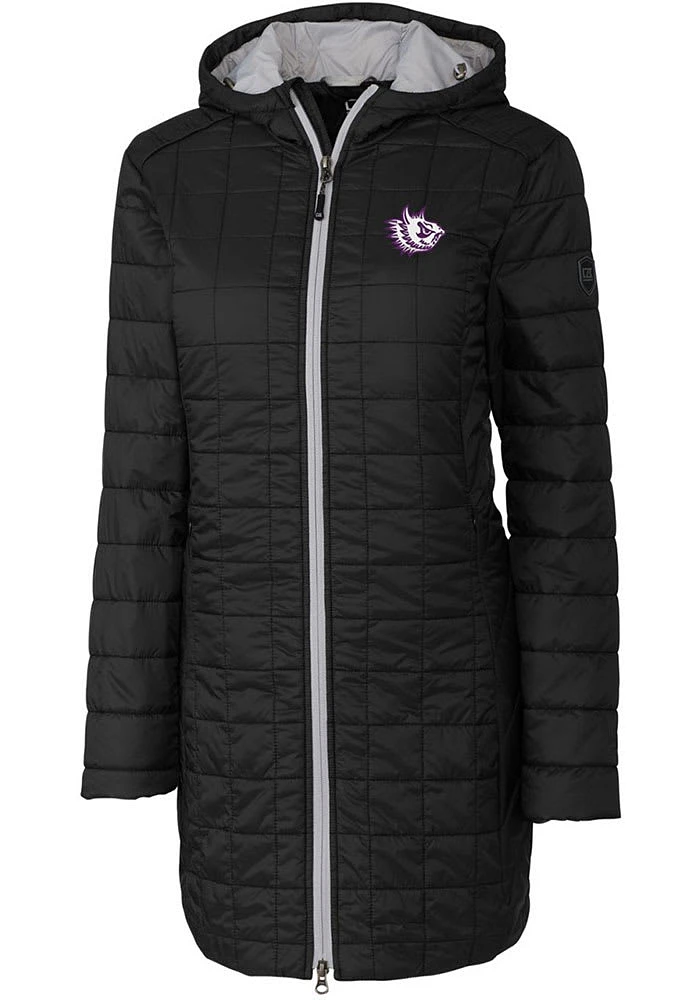 Cutter and Buck TCU Horned Frogs Womens Black Rainier Primaloft Long Filled Jacket