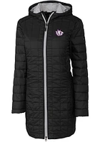 Cutter and Buck TCU Horned Frogs Womens Black Rainier Primaloft Long Filled Jacket