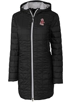 Cutter and Buck Washington State Cougars Womens Black Rainier Primaloft Long Filled Jacket