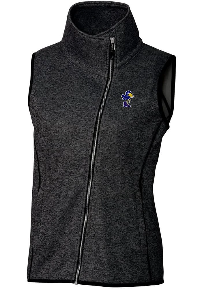 Cutter and Buck Kansas Jayhawks Womens Grey Vault Mainsail Asymmetrical Vest