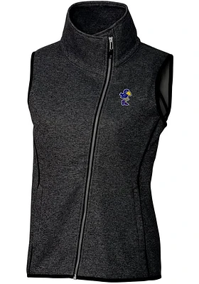 Cutter and Buck Kansas Jayhawks Womens Grey Vault Mainsail Asymmetrical Vest