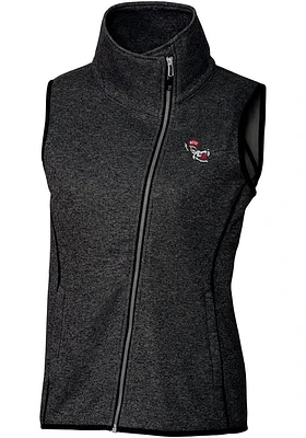 Cutter and Buck NC State Wolfpack Womens Grey Vault Mainsail Asymmetrical Vest