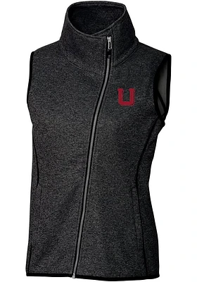 Cutter and Buck Utah Utes Womens Grey Vault Mainsail Asymmetrical Vest