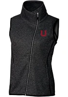 Cutter and Buck Utah Utes Womens Grey Vault Mainsail Asymmetrical Vest