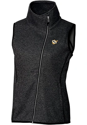 Cutter and Buck West Virginia Mountaineers Womens Grey Vault Mainsail Asymmetrical Vest