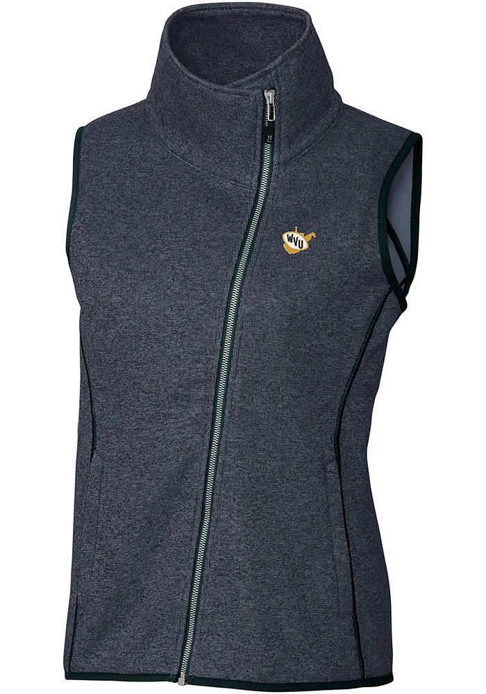 Cutter and Buck West Virginia Mountaineers Womens Navy Blue Vault Mainsail Asymmetrical Vest