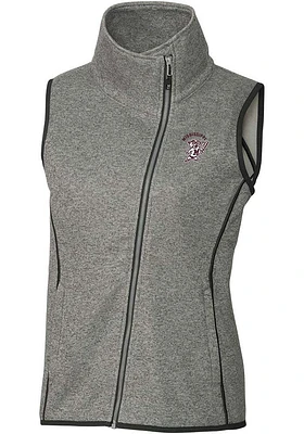 Cutter and Buck Mississippi State Bulldogs Womens Grey Vault Mainsail Asymmetrical Vest
