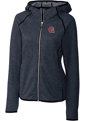 Cutter and Buck Gonzaga Bulldogs Womens Navy Blue Vault Mainsail Medium Weight Jacket