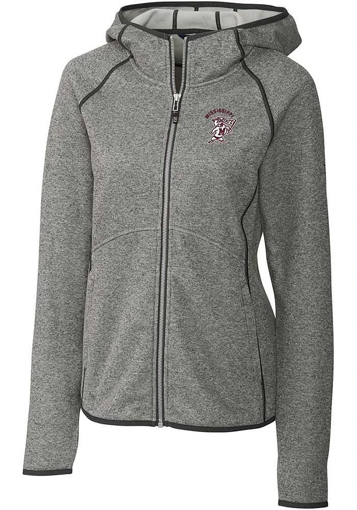 Cutter and Buck Mississippi State Bulldogs Womens Grey Vault Mainsail Medium Weight Jacket