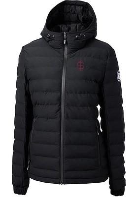 Cutter and Buck Southern Illinois Salukis Womens Black Mission Ridge Repreve Filled Jacket