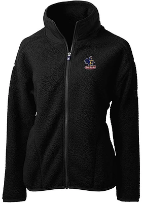Cutter and Buck Delaware Fightin' Blue Hens Womens Black Cascade Eco Sherpa Long Sleeve Full Zip..