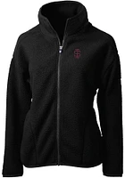 Cutter and Buck Southern Illinois Salukis Womens Black Cascade Eco Sherpa Long Sleeve Full Zip J..
