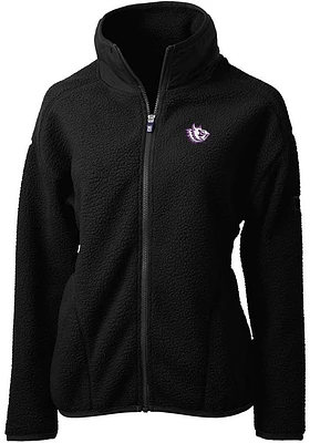 Cutter and Buck TCU Horned Frogs Womens Black Cascade Eco Sherpa Long Sleeve Full Zip Jacket