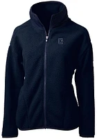 Cutter and Buck Georgetown Hoyas Womens Navy Blue Vault Cascade Sherpa Long Sleeve Full Zip Jack..