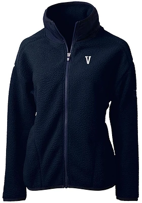 Cutter and Buck Villanova Wildcats Womens Navy Blue Cascade Eco Sherpa Long Sleeve Full Zip Jack..