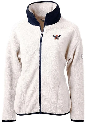 Cutter and Buck Auburn Tigers Womens Grey Vault Cascade Sherpa Long Sleeve Full Zip Jacket