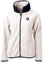 Cutter and Buck Gonzaga Bulldogs Womens Grey Vault Cascade Sherpa Long Sleeve Full Zip Jacket