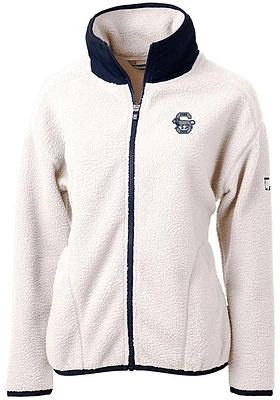 Cutter and Buck Penn State Nittany Lions Womens Navy Blue Cascade Eco Sherpa Long Sleeve Full Zip..
