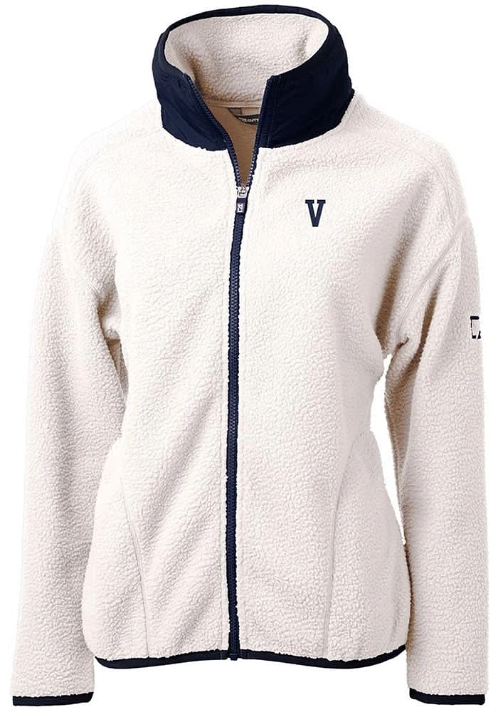 Cutter and Buck Villanova Wildcats Womens Grey Cascade Eco Sherpa Long Sleeve Full Zip Jacket