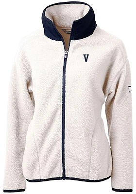 Cutter and Buck Villanova Wildcats Womens Grey Cascade Eco Sherpa Long Sleeve Full Zip Jacket