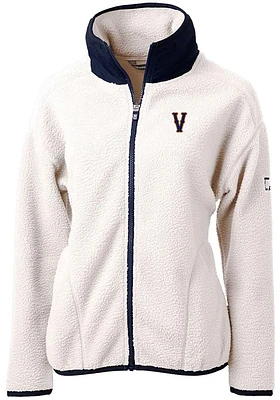 Cutter and Buck Virginia Cavaliers Womens Grey Cascade Eco Sherpa Long Sleeve Full Zip Jacket