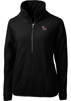 Cutter and Buck Clemson Tigers Womens Black Cascade Eco Sherpa Qtr Zip
