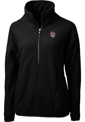 Cutter and Buck LSU Tigers Womens Black Cascade Eco Sherpa Qtr Zip