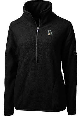 Cutter and Buck Michigan State Spartans Womens Black Cascade Eco Sherpa Qtr Zip