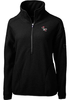 Cutter and Buck NC State Wolfpack Womens Black Cascade Eco Sherpa Qtr Zip