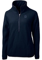 Cutter and Buck Georgetown Hoyas Womens Navy Blue Vault Cascade Sherpa Qtr Zip