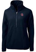 Cutter and Buck Gonzaga Bulldogs Womens Navy Blue Vault Cascade Sherpa Qtr Zip