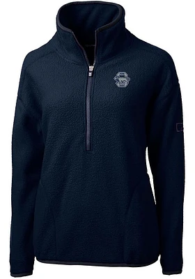 Cutter and Buck Penn State Nittany Lions Womens Navy Blue Cascade Eco Sherpa Qtr Zip