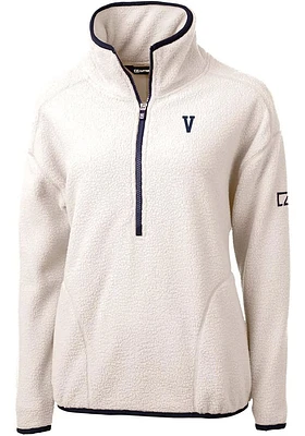 Cutter and Buck Villanova Wildcats Womens Grey Cascade Eco Sherpa Qtr Zip