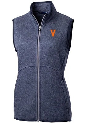 Cutter and Buck Virginia Cavaliers Womens Navy Blue Vault Mainsail Vest