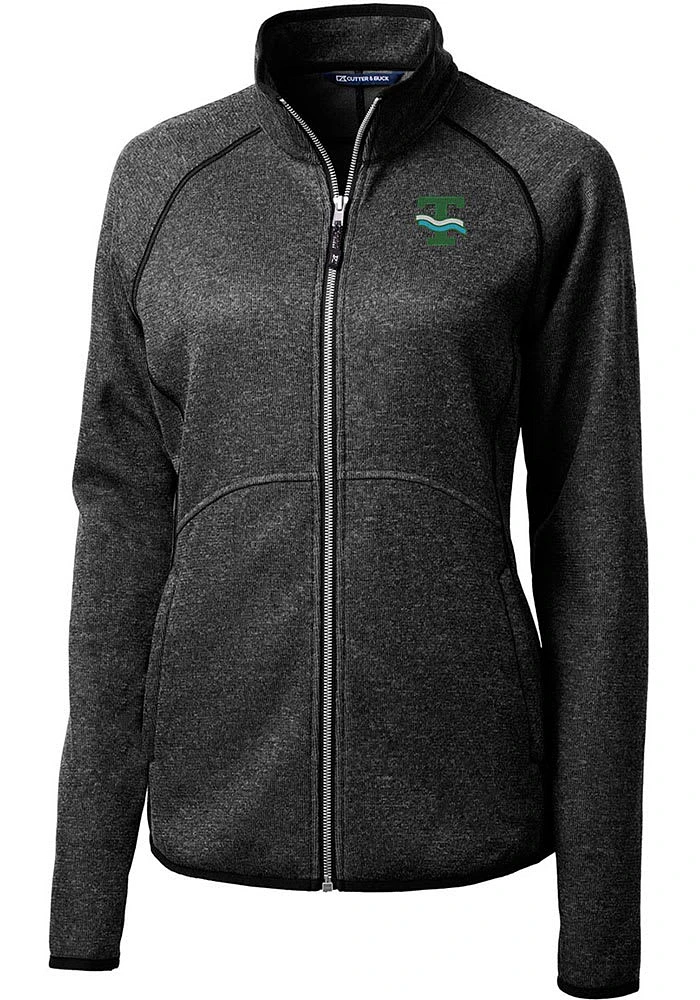 Cutter and Buck Tulane Green Wave Womens Grey Mainsail Light Weight Jacket