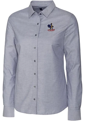 Cutter and Buck Delaware Fightin' Blue Hens Womens Stretch Oxford Long Sleeve Dress Shirt