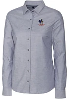 Cutter and Buck Delaware Fightin' Blue Hens Womens Stretch Oxford Long Sleeve Dress Shirt